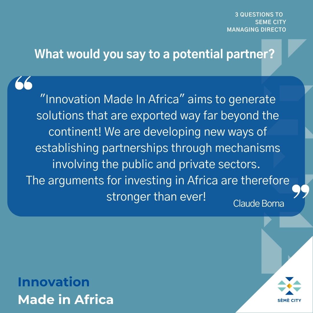 SemeCity's tweet photo. Sèmè City aims to bring Benin into the top 100 of the global innovation index by 2030.
@ClaudeBorna, Managing Director,  gives details about the Ouidah campus project by answering 3 questions.

To become a partner of Sèmè City, click here:
https://t.co/KlCXWfYJPu https://t.co/BzFvCly0eL