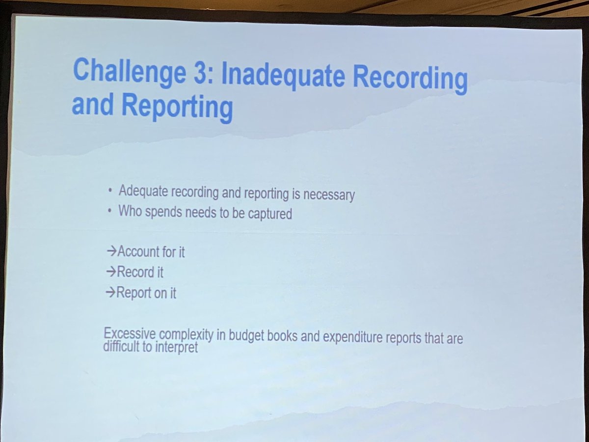 dalytics's tweet image. .@MoritzPiatti on #programbudgeting #pfm challenges includes increase in numbers of transactions, lack of #accountability at spending units, &amp;amp; complexity at @icgfm