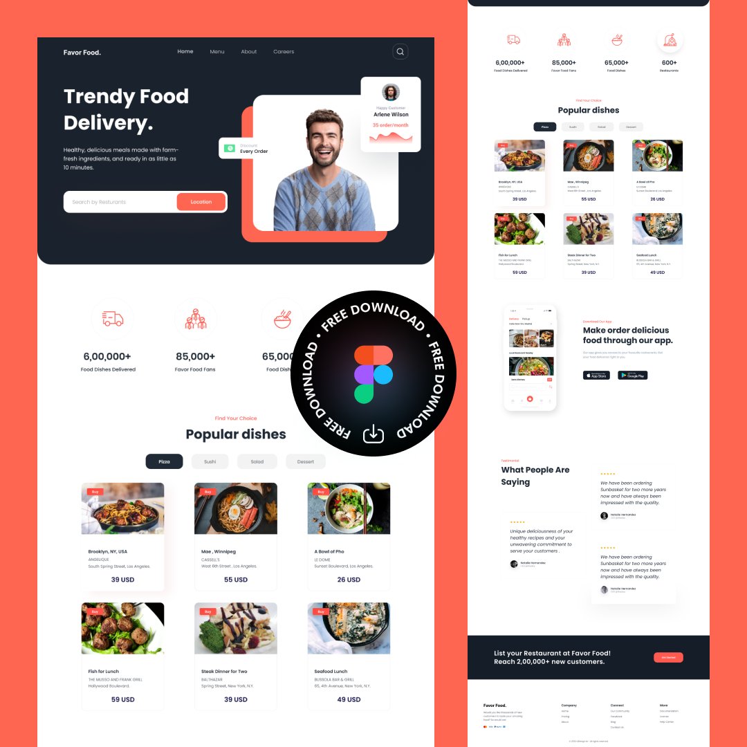 FREE DOWNLOAD 🔥🔥🔥
Restaurant Website Template Favor Food
🔵 uidesign.to

#ui #uiux #uidesign #uitrends #uiuxdesign #ux #uxui #uxdesign #design #trending #websitedesign #figma #dribbble #behance #productdesign #mobiledesign #webdesign #website #adobe #free