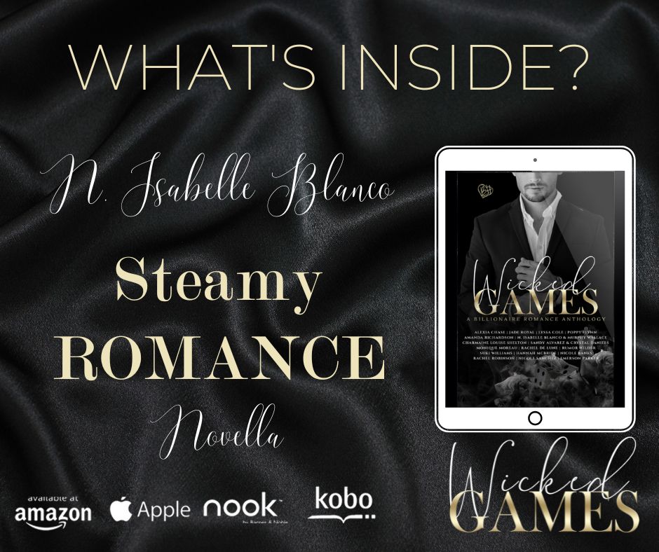 KimberlyAnnAuth's tweet photo. Want to know more about the BILLIONAIRE men inside?
N. Isabella Blanco is bringing us a STEAMY novella. 
What things are hiding in this story? Find out in Wicked Games.

https://t.co/CbqcTyDzWh https://t.co/9GVzxV4RPD