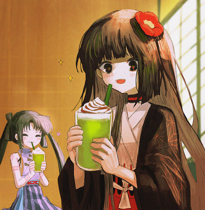 利休さんの淹れた抹茶ラテ...#FGO 駒姫が思ってたよりおもしれー女で大変良かったです 