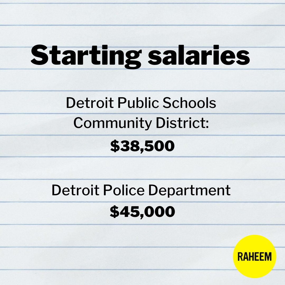 responseworks's tweet photo. Did you know that Detroit has more cops than elementary and high school teachers combined? The student-teacher ratio at the city’s largest (magnet) high school is 25:1. #FundKidsNotCops https://t.co/oOM6JpjEcP