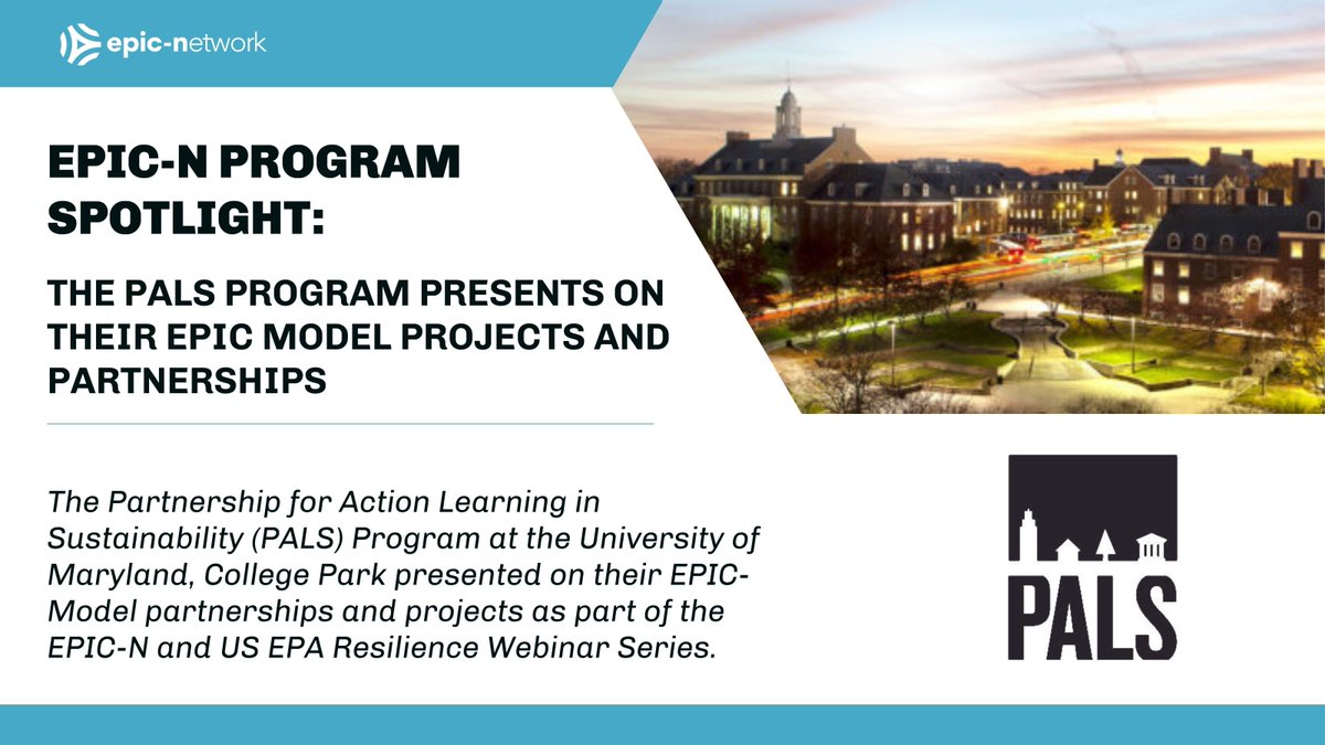 EPICNtweet's tweet photo. EPIC-Network Program Spotlight: The PALS Program Presents Their EPIC Model Projects and Partnerships
Read more: https://t.co/5rEYkZa0op
#epicnetwork #epicn #epicprograms #programspotlight #epa #pals #universityofmd #collegeparkmd https://t.co/OKyhDH8p9M