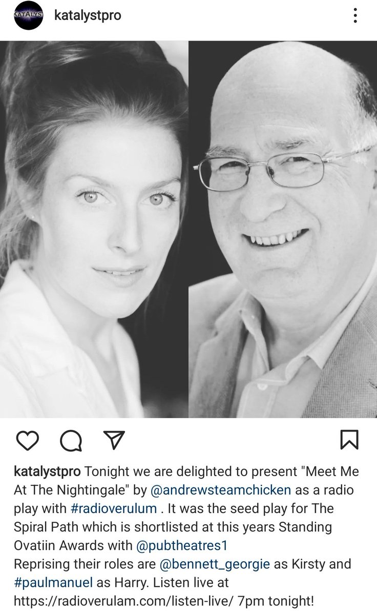 Kat_Anne_Rogers's tweet photo. Delighted to be directing this beautiful short again this evening - this time as a radio play! With @bennett_georgie
And #paulmanuel live at 7pm
#director #drama #shortplay #meetmeatthenightingale by @LauraSociety https://t.co/WwwsDX0iTC