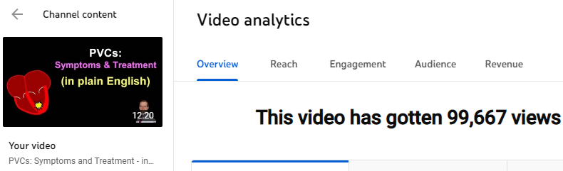 So excited that this PVC video seems to have resonated with viewers/patients.  Knowledge is power.
Almost 100k views! 🤯
youtu.be/1LKg7d2gd-Q