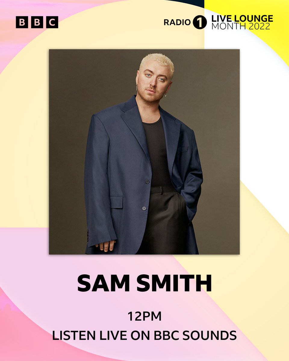 BBCR1's tweet photo. #LiveLoungeMonth returns today, with a brand new performance from @samsmith ❤️

listen on @bbcsounds from 12pm 🔊 https://t.co/9yVQxfHpSD https://t.co/b7V2bLSVcI