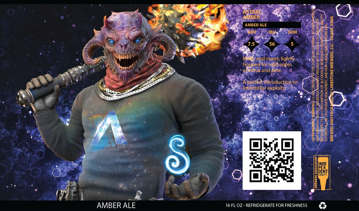 <a href="/Astrals_NFT/">ASTRALS 💫</a> @WangmanAstrals <a href="/SHAQ/">SHAQ</a> @BayatiAstrals @GuimoneauDamien 
We start brewing Astrals Amber Ale next week.  7.5% ABV.  Not for the faint of heart.  Power for All, Taken from None.
