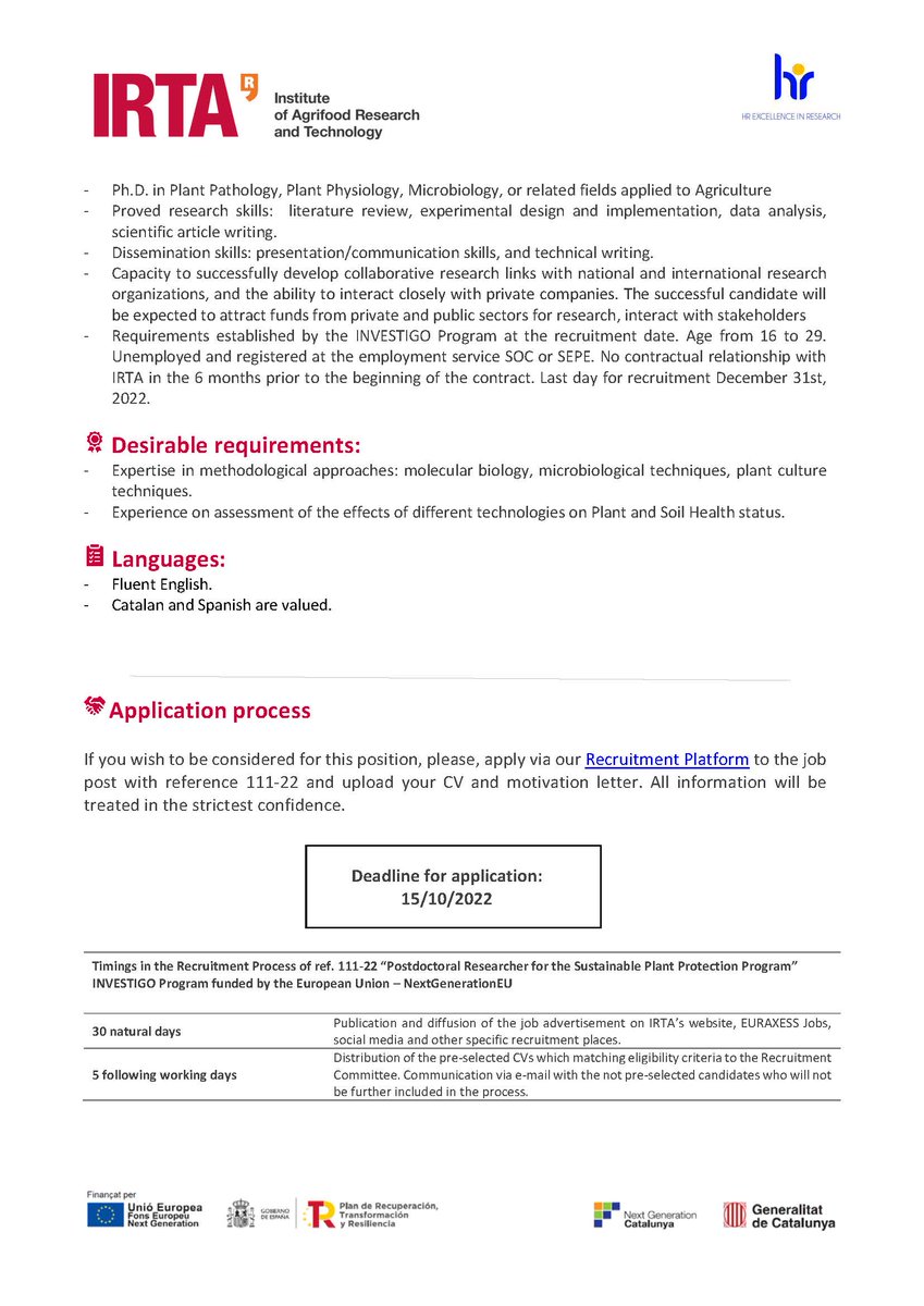 Young_Nemas's tweet photo. Postdoc position in Sustainable Plant Protection (Deadline: October 15) https://t.co/itGxu1WTEZ