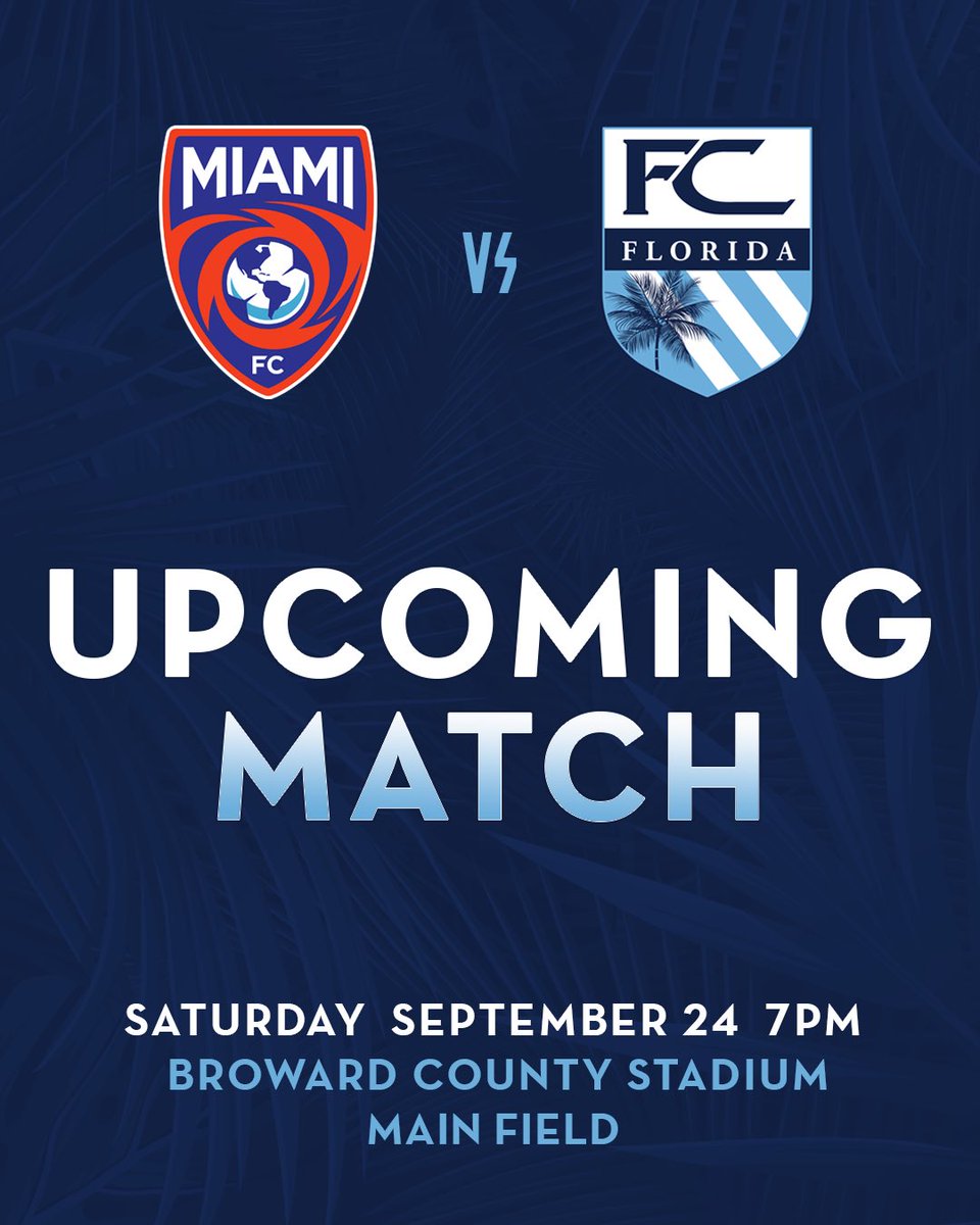 Come see us play <a href="/MFCYouthAcademy/">Miami FC Academy</a> this Saturday at Broward County Stadium! #fcfloridaprep #miamifcacademy