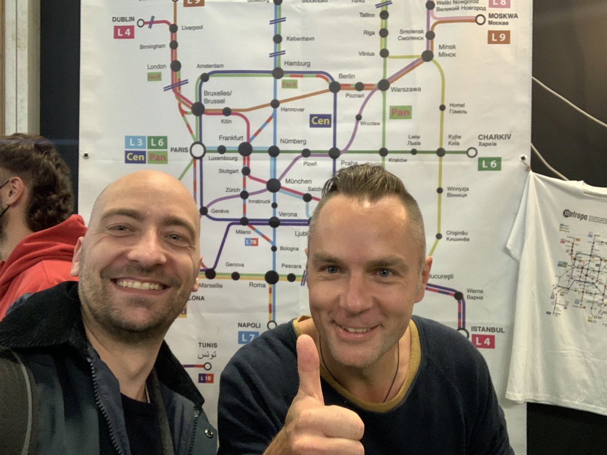 martin_speer's tweet photo. What is utopia today may be reality tomorrow. #Metropa has the vision of a pan-European high-speed network. From Marakesh to Helsinki, from Dublin to Tel Aviv. It's good to see bold ideas here at #InnoTrans2022. 

Checking it out with @jonworth and @BackOnTrackEU. https://t.co/NhiycSbmpv