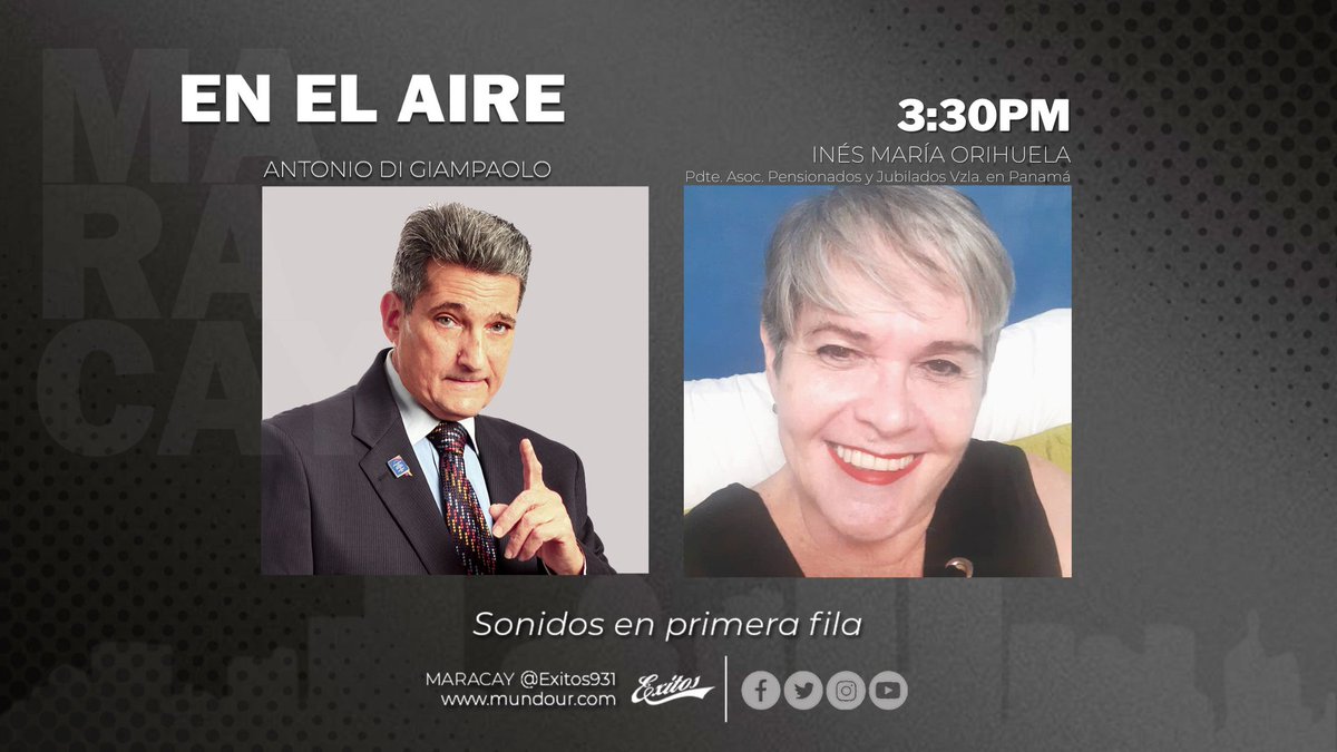 adigiampaolo's tweet photo. Esta tarde en el #programaenelaire por @Exitos931 Ines Orihuela de la Asocaición de Pensionados y Jubilados en el Exterior nos habla sobre la suspensión de los pagos a los adultos mayores @InesMaOrihuela @apejuvex #PensionadosYJubilados https://t.co/invUZwP0d5
