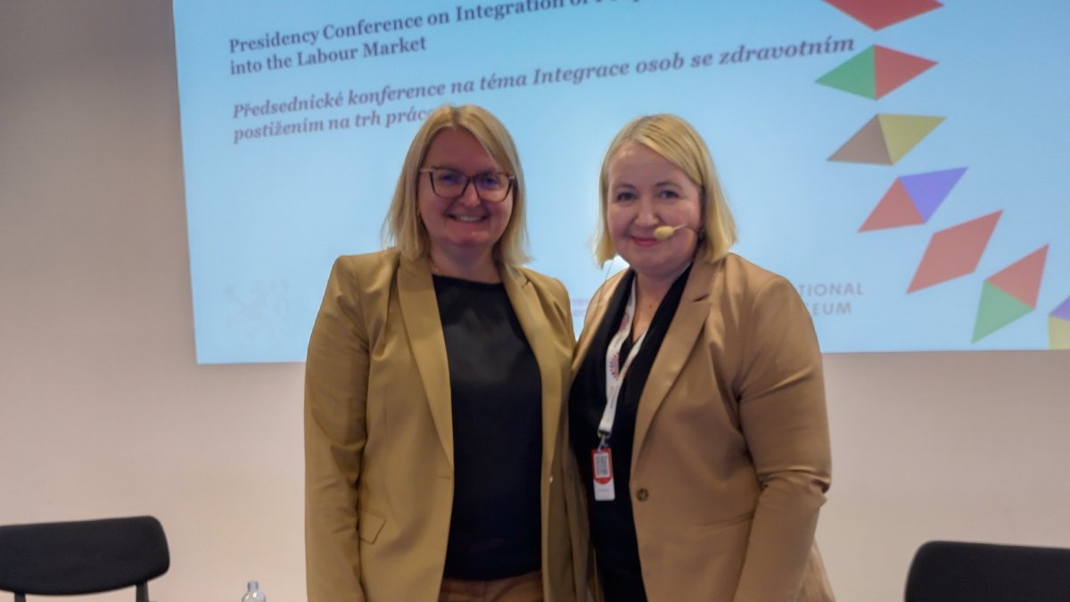Today, our member <a href="/annekarjalainen/">Anne Karjalainen</a> took part of the <a href="/EU2022_CZ/">EU2022_CZ</a> conference on "Integration of People with Disabilities into the Labour Market". 

🇪🇺✊ Far too many people with disabilities still face barriers to employment. This needs to change!