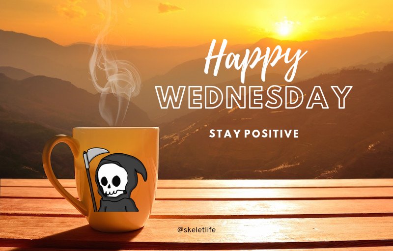 SkeletLife's tweet photo. Happy Wednesday, FamβοΈ
Have a wonderful day and remember, Stay Positive π
#SkeletGuys #SkeletLife #Skelets #WednesdayThought #WednesdayMotivation #Wednesday #NFT #NFTs #NFTCommmunity #NFTcollections https://t.co/pMlVB6rDVZ
