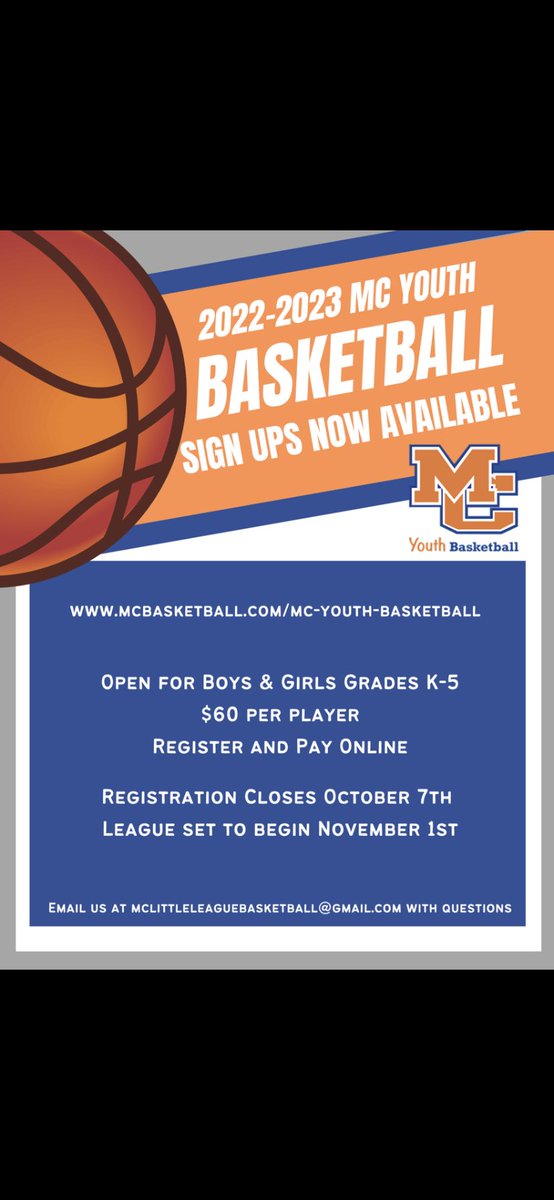 Youth Basketball sign ups are now live. Register today!