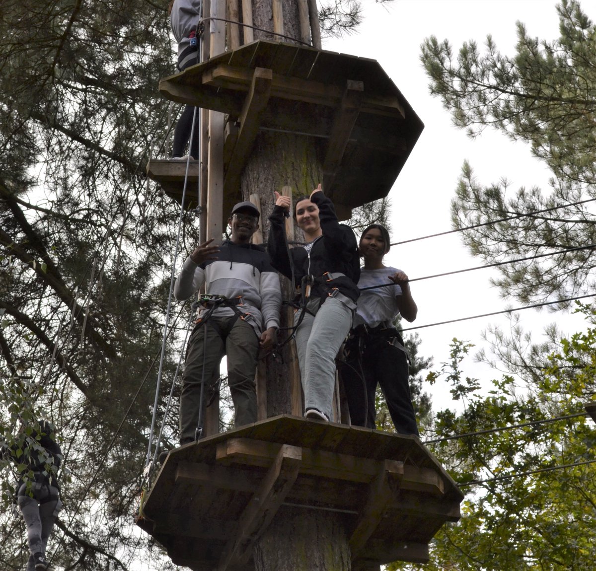 SGS6thForm's tweet photo. Wow, what a day! Teambuilding at GoApe Cannock. Lots of fun, smiles and bonding for the new Lower Sixth! #SGSLowersixth, #SGSSixthForm https://t.co/QPd8GMgQmE