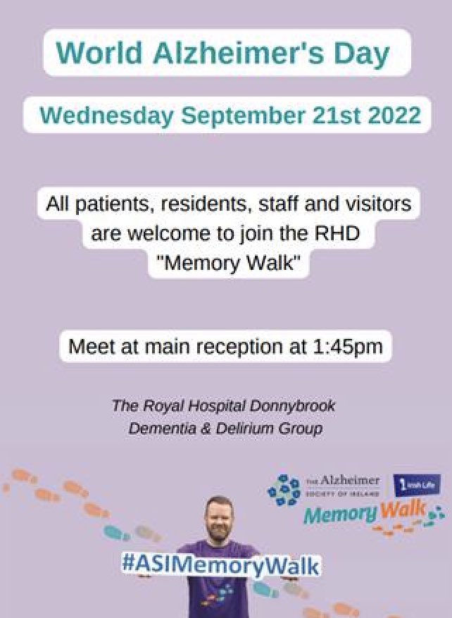 Well done to the brilliant RHD Dementia &amp; Delirium Group for marking #WorldAlzheimersDay with a special RHD Memory Walk with patients, residents and staff. 