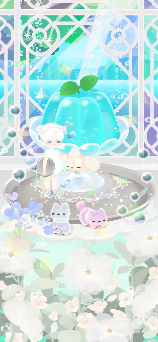 luvlivly's tweet photo. 新しく来てたガチャ
ソーダとかシュワシュワして可愛い🫧💙
#今日のレイアウト
 #リヴリー https://t.co/XxXfzxmmO2