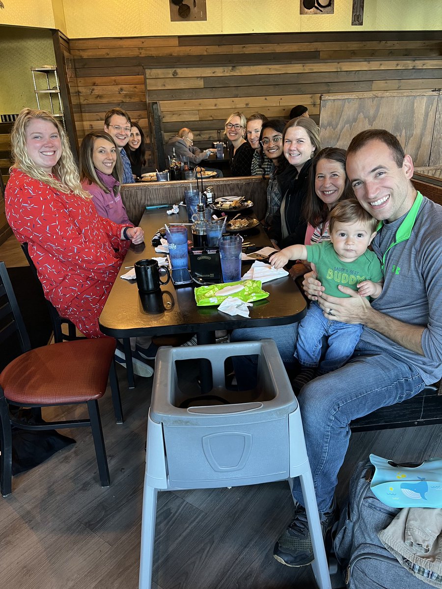 ACHPeds's tweet photo. Happy #WellnessWednesday!
Once a month, seniors on elective rotations can meet for breakfast at Wally Waffle with the chiefs and the PD to get together, catch up, and eat waffles! 🧇
Pictured: Several PGY2s and 3s, and a PGY -21 😂
#pedsmatch2023 #wafflesfriendswork https://t.co/a7EoPDpLOV