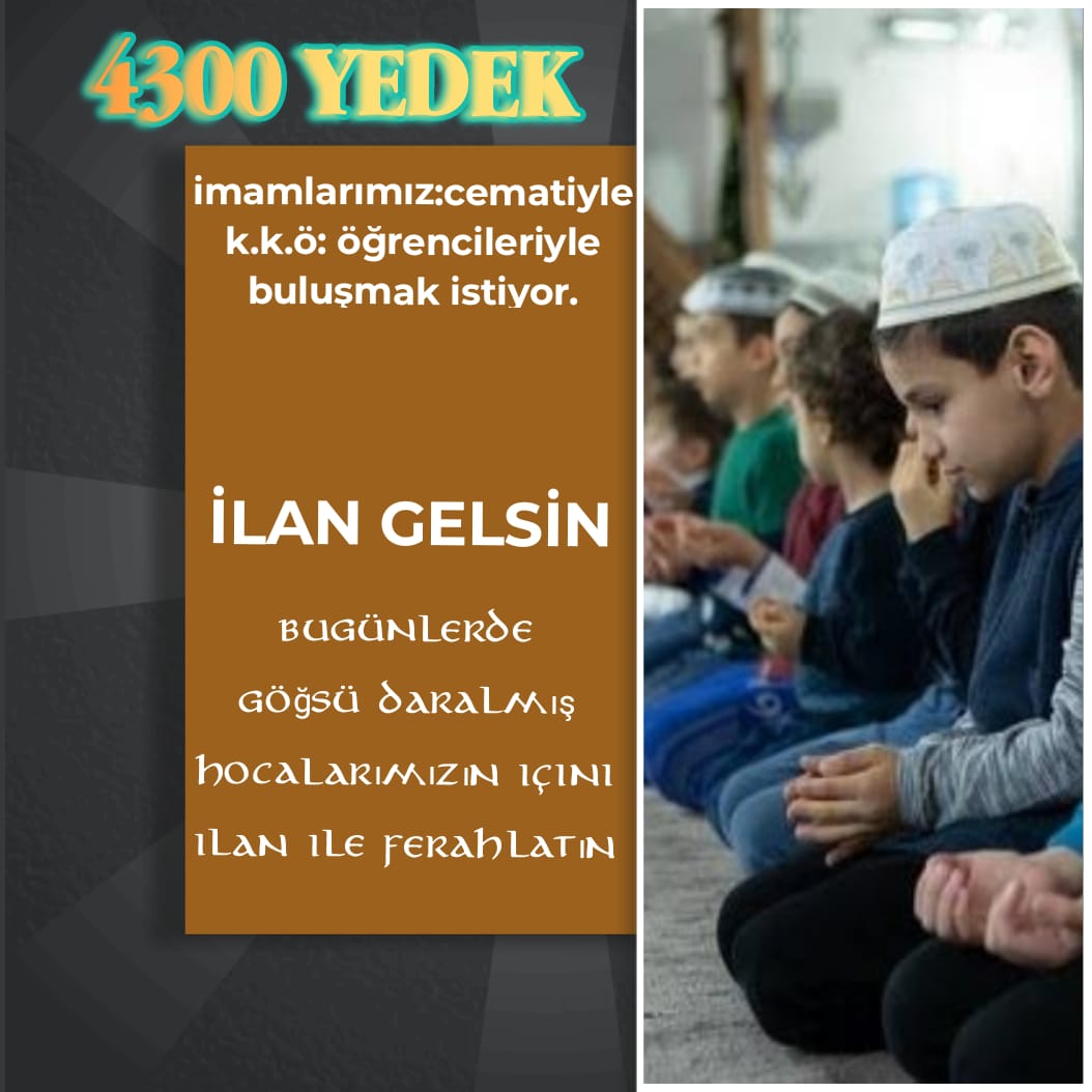 Hayatidumrul's tweet photo. Twitter etkinliğimiz başlamıştır,hayır olsun inşallah
destekkerinizi bekliyoruz
@DIBAliErbas @dinckadir43 @akpusmaz @571ErdemOzveren @celaleddin_gul @yildizali19 @nuri_nuriunal @farukcetinTR @kenanak_kenan @divasengm_ @dinbirsen @AlaaddinDEMREL @ankarakulisi06
#Dib4300eİlanVer https://t.co/pdzdNNIe7e