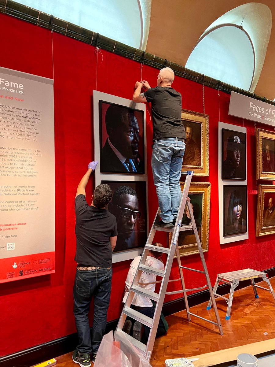 WattsGallery's tweet photo. It's all go in the Historic Galleries as we prepare for Faces of Fame: G F Watts X Simon Frederick. @artistSimonF 

Opens next week on Tuesday 27 September: https://t.co/PWuFqrSqj2

This display has been created in partnership with @NPGLondon https://t.co/eb7xdyWQxd