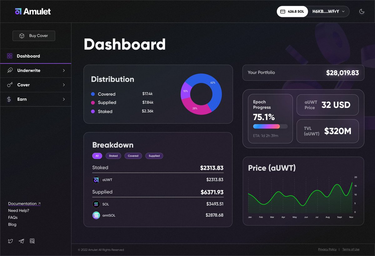 sxmawl's tweet photo. gm ☀️

this weekend, I and @0xCry0genic pulled an all-nighter for the @SuperteamDAO bounty.

did a redesign of @AmuletProtocol, and here’s how it looks. 

link: https://t.co/UatY3g9wZb

RT for good karma 🌱
#Superteambounty https://t.co/x7NfgprmDs