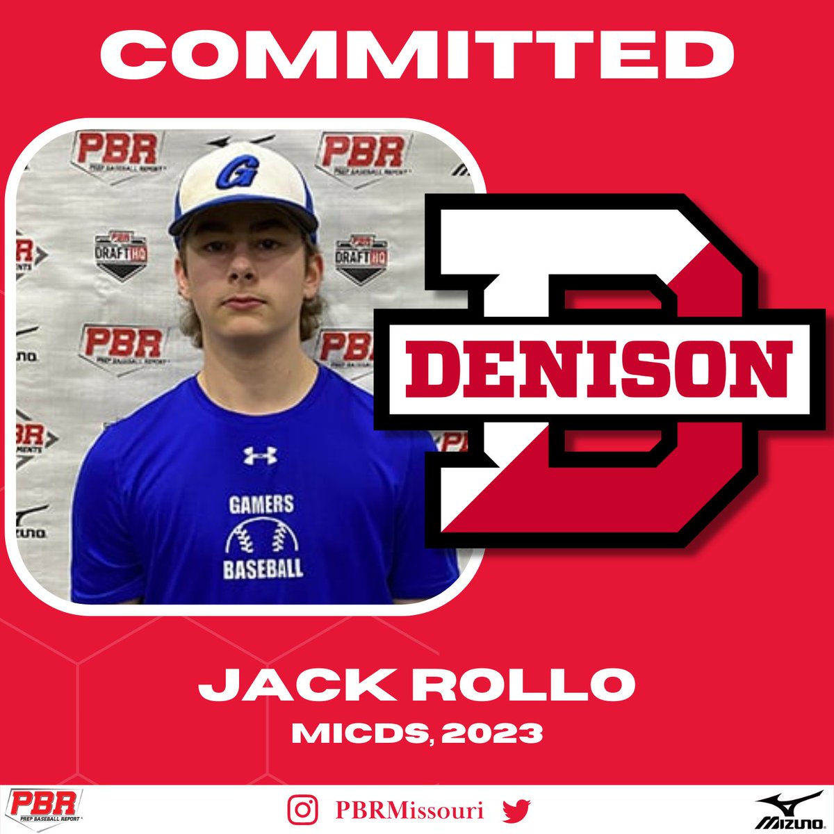 RHP Jack Rollo (MICDS, 2023) commits to Denison University. 

Rollo is ranked No. 143 overall in Missouri's senior class. 

👤: bit.ly/3f2Rvo5