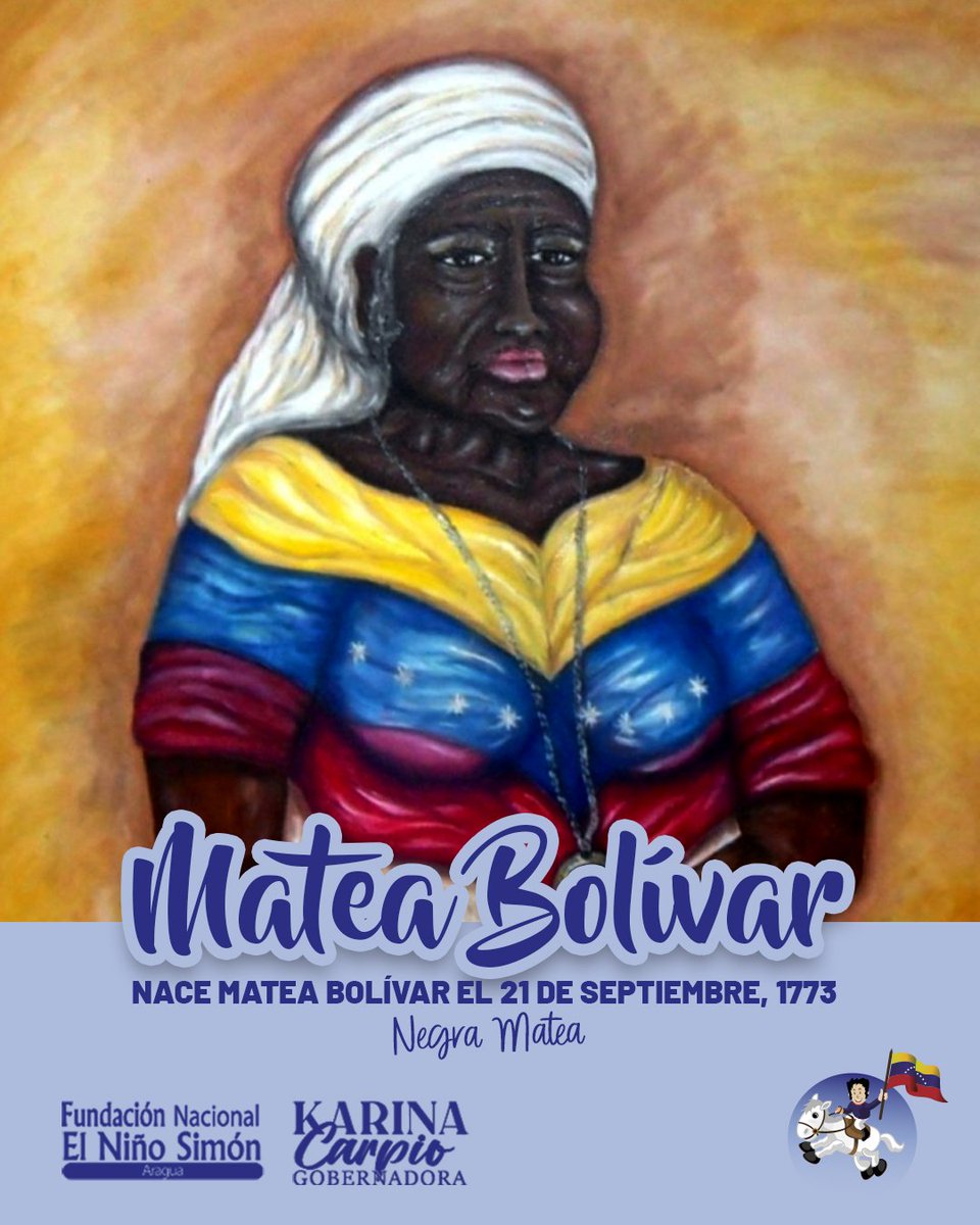 FRNSAragua's tweet photo. La Negra Matea fue cuidadora de Simón Bolívar. Entregó mucho amor y afecto a esta labor que desempeñó, convirtiéndose en una de sus figuras maternas, ya que desde muy pequeño El Libertador perdió a sus padres #VenezuelaProductiva https://t.co/LeWa0UyBbz