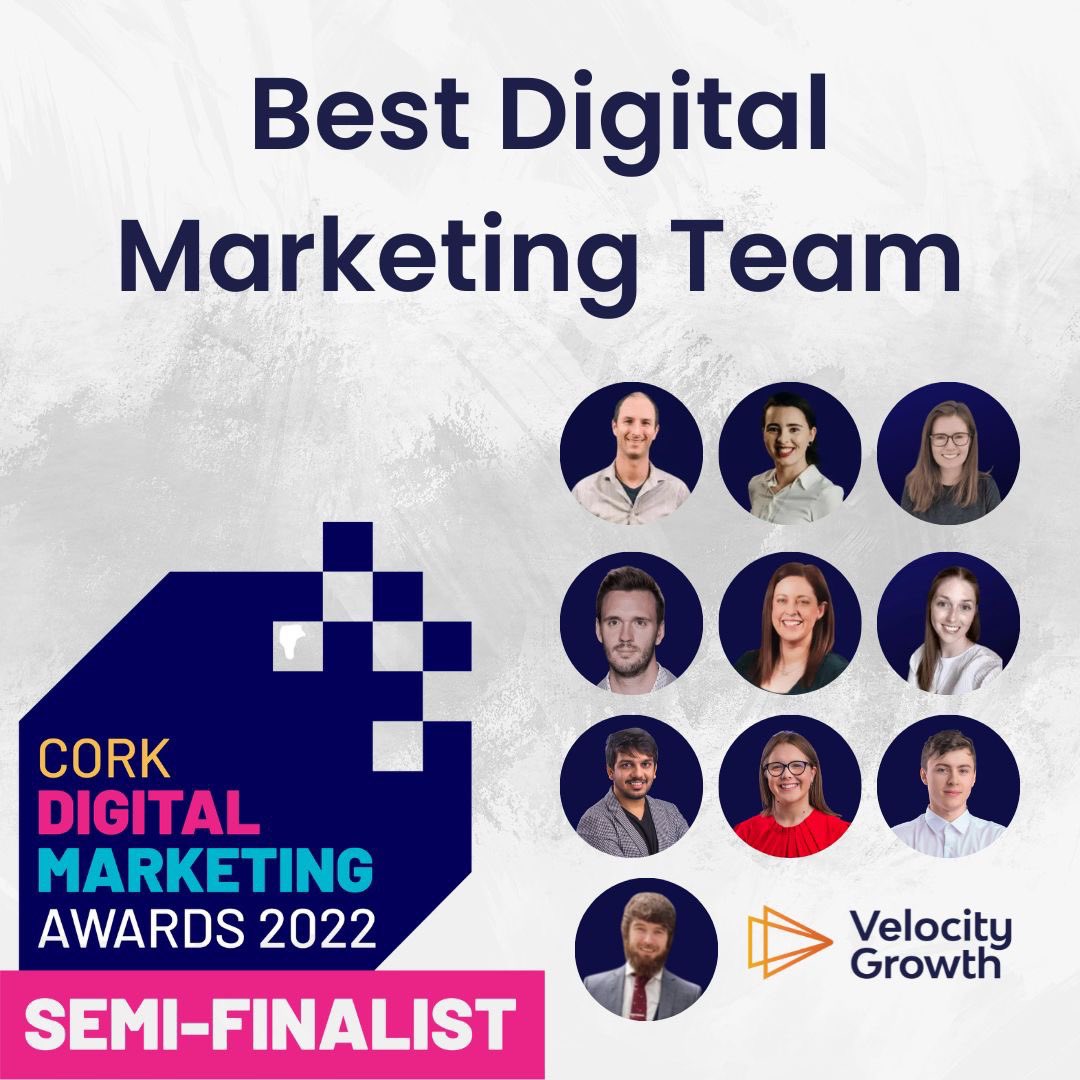 So incredibly proud of this team! We're so excited to be through to the semi finalist round for Best Digital Marketing Team for the <a href="/CorkChamber/">Cork Chamber</a> digital marketing awards 2022! 

#DigitalCork22 <a href="/VelocityGrowth_/">Velocity Growth (Formerly Growth University)</a>