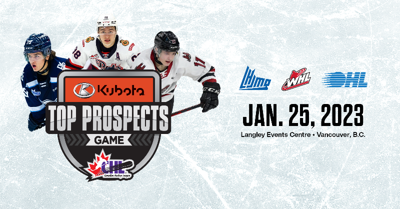 CHLHockey's tweet photo. The @WHLGiants will host the 2023 @KubotaCanadaLtd CHL/NHL Top Prospects Game on Jan. 25❗️#CHLKTP