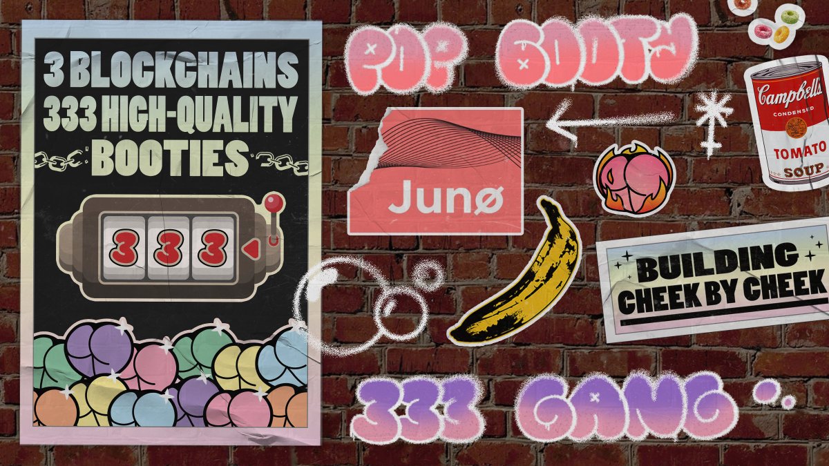PopBootyNFT's tweet photo. POP BOOTY IS COMING TO JUNØ 🍑👉⚛️
Pop Booty will be divided into:
3️⃣ Collections
3️⃣ Blockchains
3️⃣3️⃣3️⃣ Supply
First one is @JunoNetwork 🔥
Interact to get on our Twitter Circle.
Get access to exclusive booty stuff 👋🍑
$JUNO #JunoNFT #CosmosNFT #IBCGang #333Gang https://t.co/6HyKZ8XYJZ