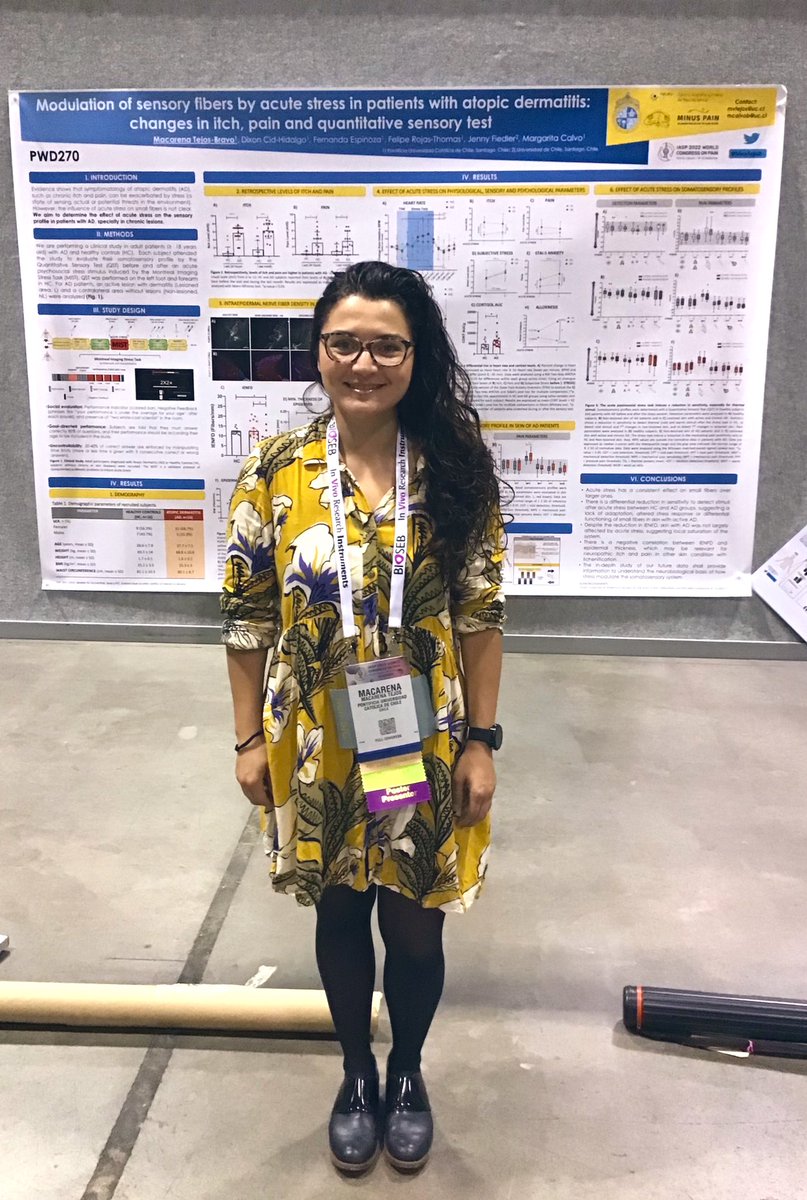 MacaTejosB's tweet photo. Do you know what acute stress does on your sensory fibers?🤔🤯Come and check my poster (PWD270) today at 3:15 pm. Happy to have your feedback! 🙌 @IASPpain @NeuPsig @PainResForum @minuspain #IASP2022 #stress #itch #pain #atopicDermatitis #atopicDermatitis https://t.co/lxL7FGg6gA