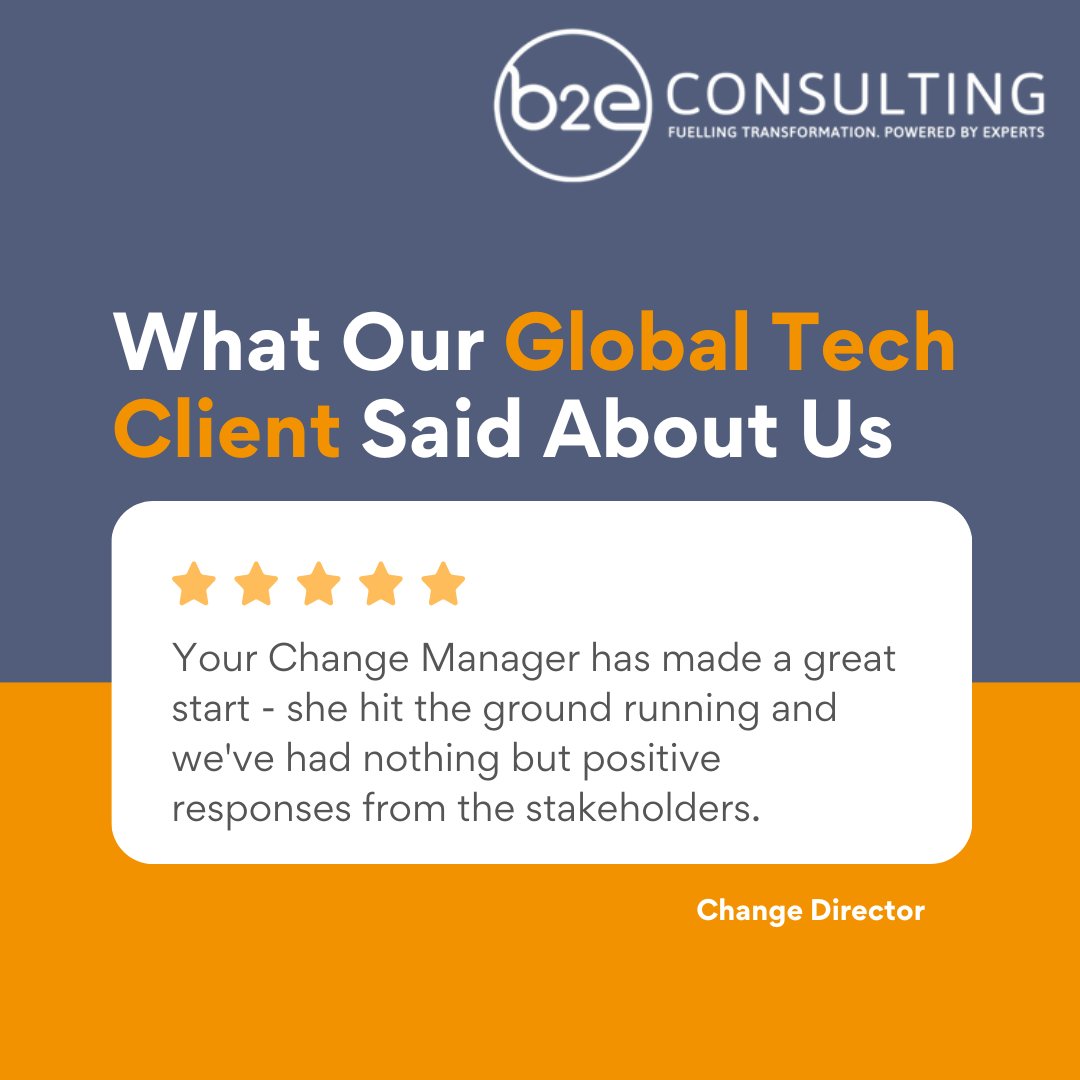 b2econsulting's tweet photo. This week we would love to share some recent feedback from one of our Global Tech clients. Thank you!
More reviews can be viewed on Trustpilot where we regularly receive 5 Stars: https://t.co/6Q0lUNHdjV https://t.co/wpNRDtCFKc