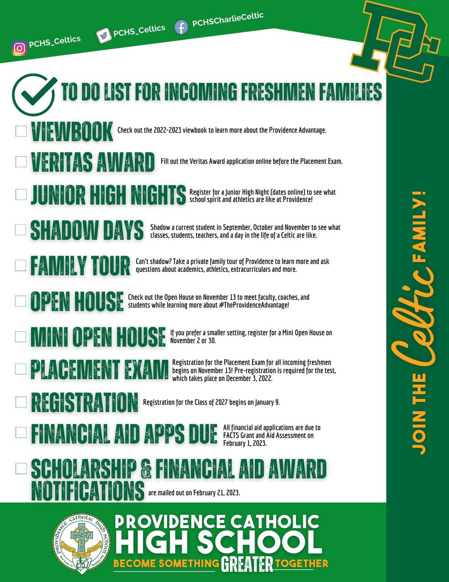 Super Celtic Shadow Day is just a few weeks away! 7th &amp; 8th graders are invited to attend and experience life in the day of a Celtic. There will be classes, lunch, and of course, our annual Homecoming Pep Rally!