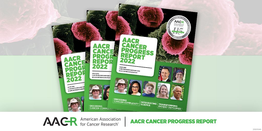 AACR's tweet photo. The AACR Cancer Progress Report 2022 is now available online. The report highlights advances against cancer over the past year made possible by federally-funded medical research. Learn more: 
https://t.co/MPIqJgShHr
#CancerProgressReport #ResearchSavesLives https://t.co/vrFSUUvGvh