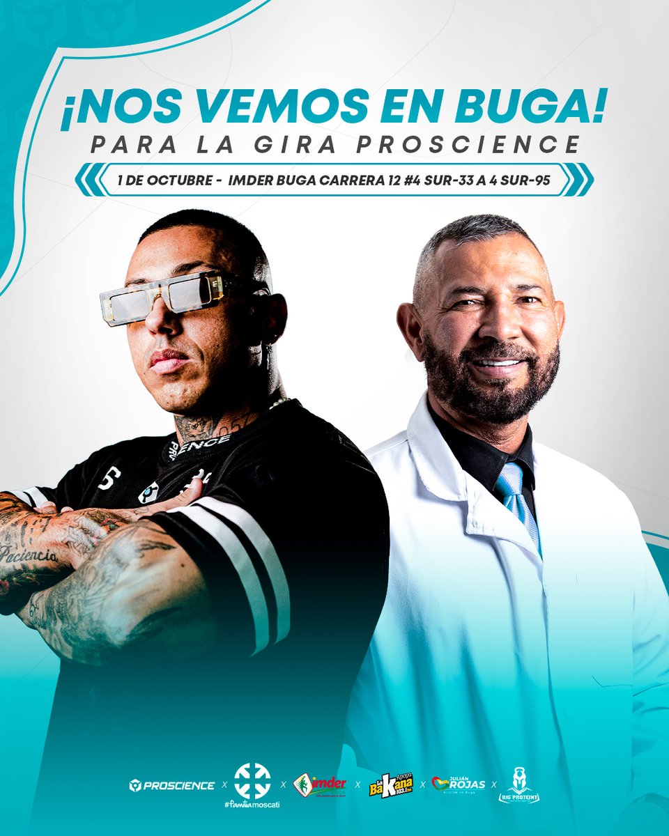 ProScienceLabs's tweet photo. El 1 de octubre tendremos una nueva fecha de la gira ProScience en #Buga, @FaridNaffah y @DrWilson_Martinez estarán presentes para compartir conocimiento. Inscríbete aquí https://t.co/k9KfLLtiVv
#ProScienceNews
#Fitness
#Buga https://t.co/Qks0FxkG2I
