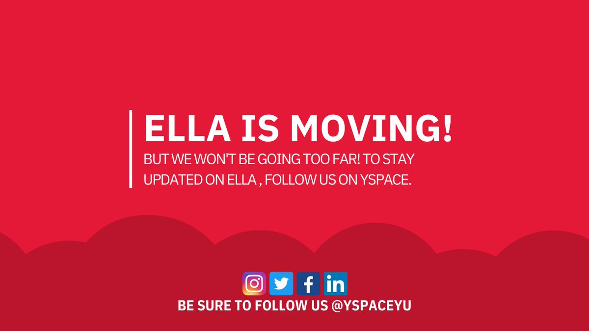 We’re moving!

ELLA Accelerator will be shifting social media handles soon. To stay updated on events, programs and business tips, follow  <a href="/YSpaceYU/">YSpace</a>!

#Entrepreneurship #BusinessSupport