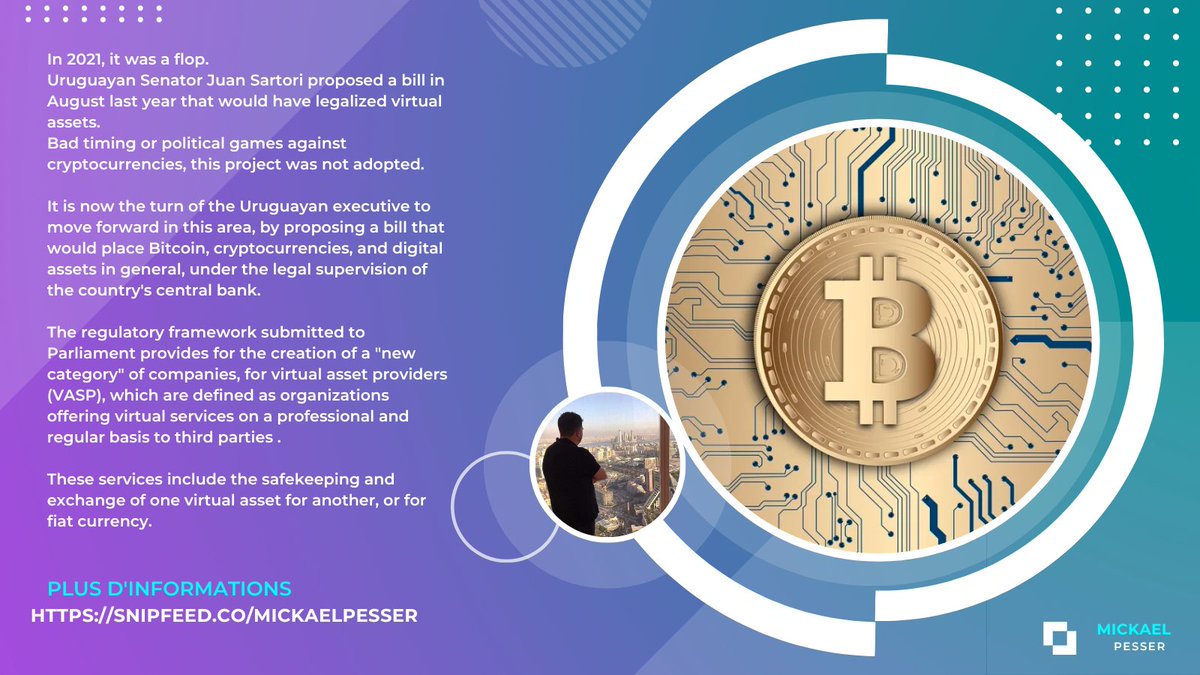 MickaelPesser's tweet photo. Actualité Crypto👇
APRÈS BITCOIN AU SALVADOR, L’URUGUAY SUR LA VOIE DE LA CRYPTO
Crypto News👇
AFTER BITCOIN IN EL SALVADOR, URUGUAY ON THE PATH TO CRYPTO
#Uruguay #CryptoNews #Cryptomonnaies #cryptopaymentsystem #bitcoins https://t.co/KsN4Ey6y9c