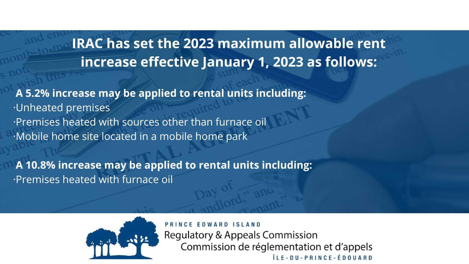 PEIRAC on Twitter "IRAC has set the maximum allowable rent increase
