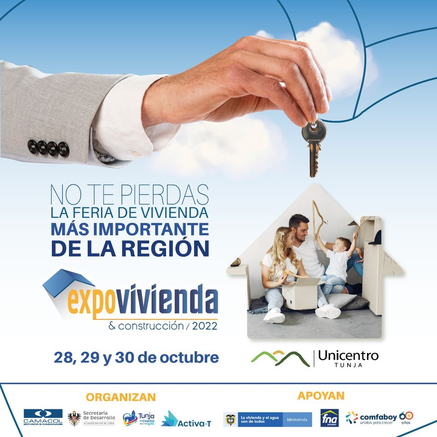 CamacolBoyaca's tweet photo. #CamacolConecta. Llega octubre y #Tunja se viste de feria con #ExpoviviendayConstrucción🏠. Conoce proyectos, subsidios y financiación y haz la mejor inversión para ti y tu familia. ¡Visítanos!🎉

✅2⃣8⃣, 2⃣9⃣ y 3⃣0⃣ de octubre
✅ Unicentro #Tunja

#PorqueConstruimosReactivación https://t.co/BIPytDMElN