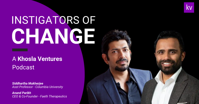 khoslaventures's tweet photo. Food isn’t often thought of when it comes to cancer treatment, but cancer physician @DrSidMukherjee and @AnandParikh @FaethTx CEO explain why precision diets can play a big role curing cancer in this episode of #InstigatorsofChange