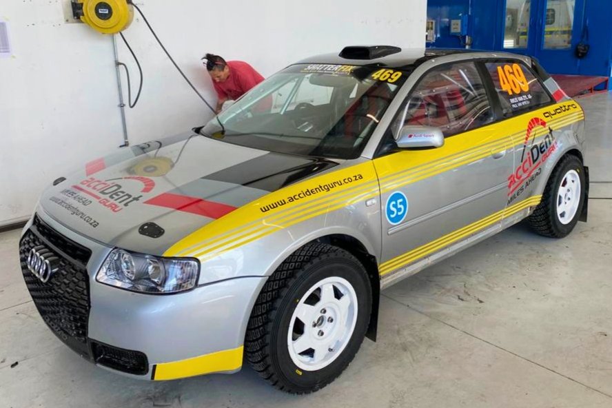wbmk's tweet photo. Paul van Wyk and Rikus van Zyl will be giving the acciDent Guru Audi S3 Quattro a shakedown in Riebeek this weekend https://t.co/VDNtS9DirO