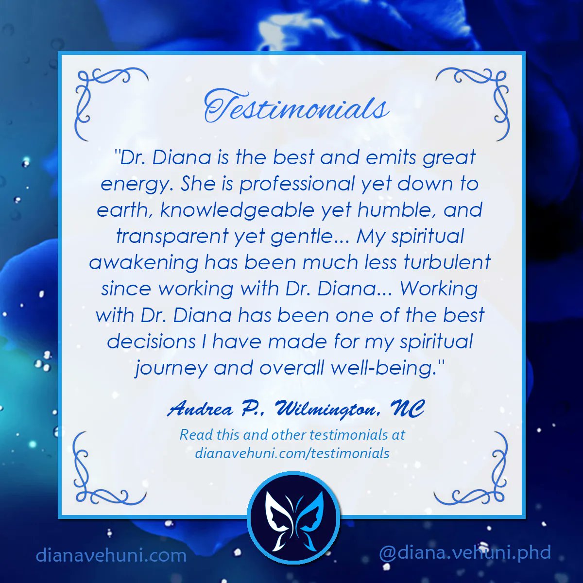 DianaVehuni's tweet photo. More testimonials: https://t.co/VUOnhx6Q3h

#gratitude #empowerment #dianavehuniphd #metaphysical #spiritualcoach #awakening #realmagic #loveyourself #energyhealing #believeinyourself #wisdom #lifecoach #consciousness #consciousuniverse #vision #testimonials https://t.co/jeZWimPSMf