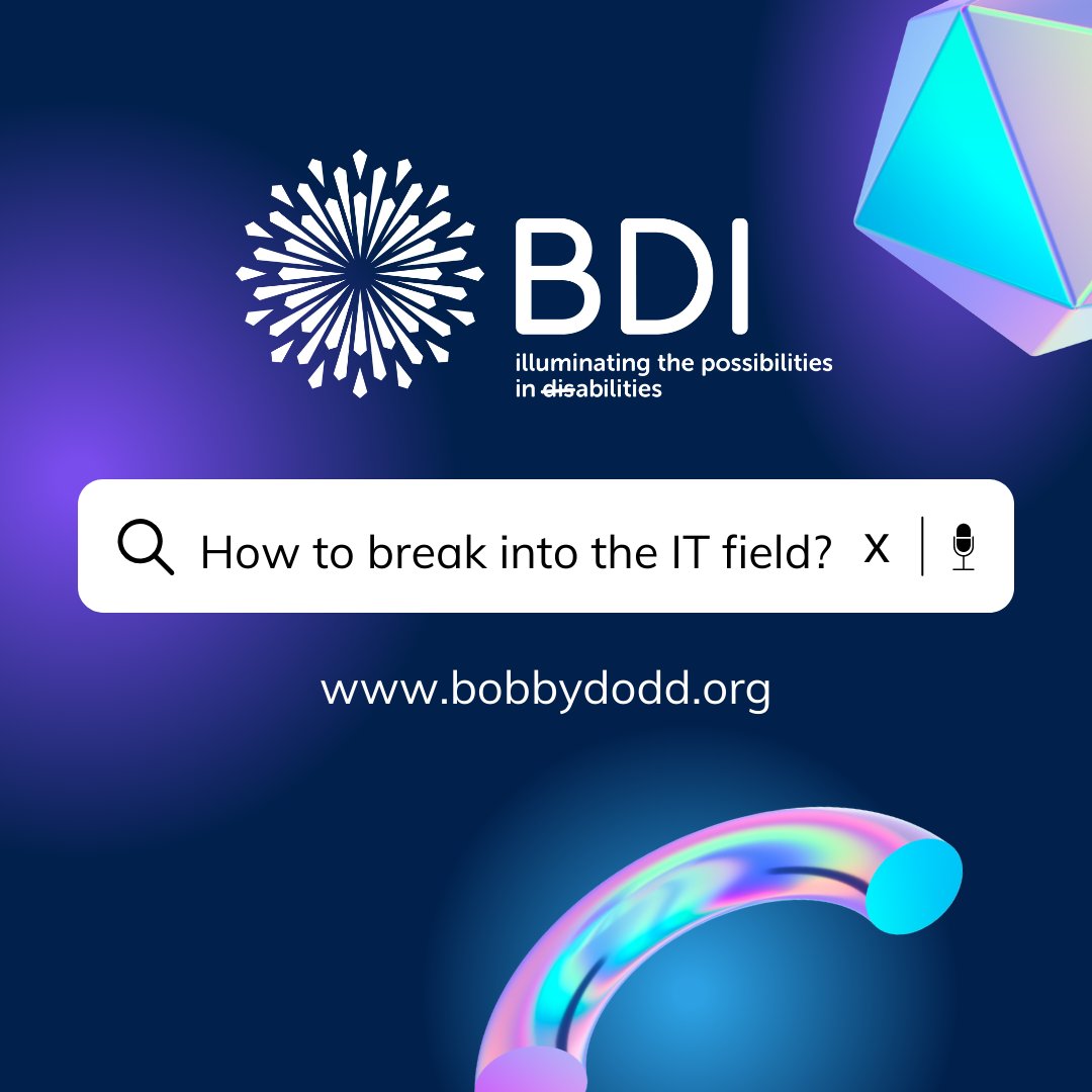 Are you ready to start a career in IT and computer networks? BDI wants to help you get there! Our FREE Bridge Academy focuses on providing accessible IT training for people with disabilities. Visit bobbydodd.org/empowers/bridg… to learn more! #PWD #InclusionSociety
