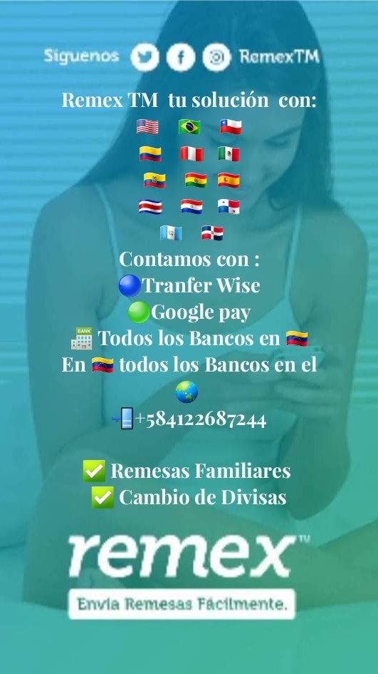 remextm's tweet photo. Buscanos en: 
https://t.co/UkTxPHogqn 
#Twitter: @remextm 
#Envíadinero  fácilmente, sin comisiones rápido y seguro #remextm #sinComisiones
#Colombia  
#Mexico #Venezuela #Chile  #Perú   #Usa #Bolivia #Brazil  #España #Ecuador #Guatemala #Paraguay #CostaRica #RepublicaDominicana https://t.co/dFUJtvh43e