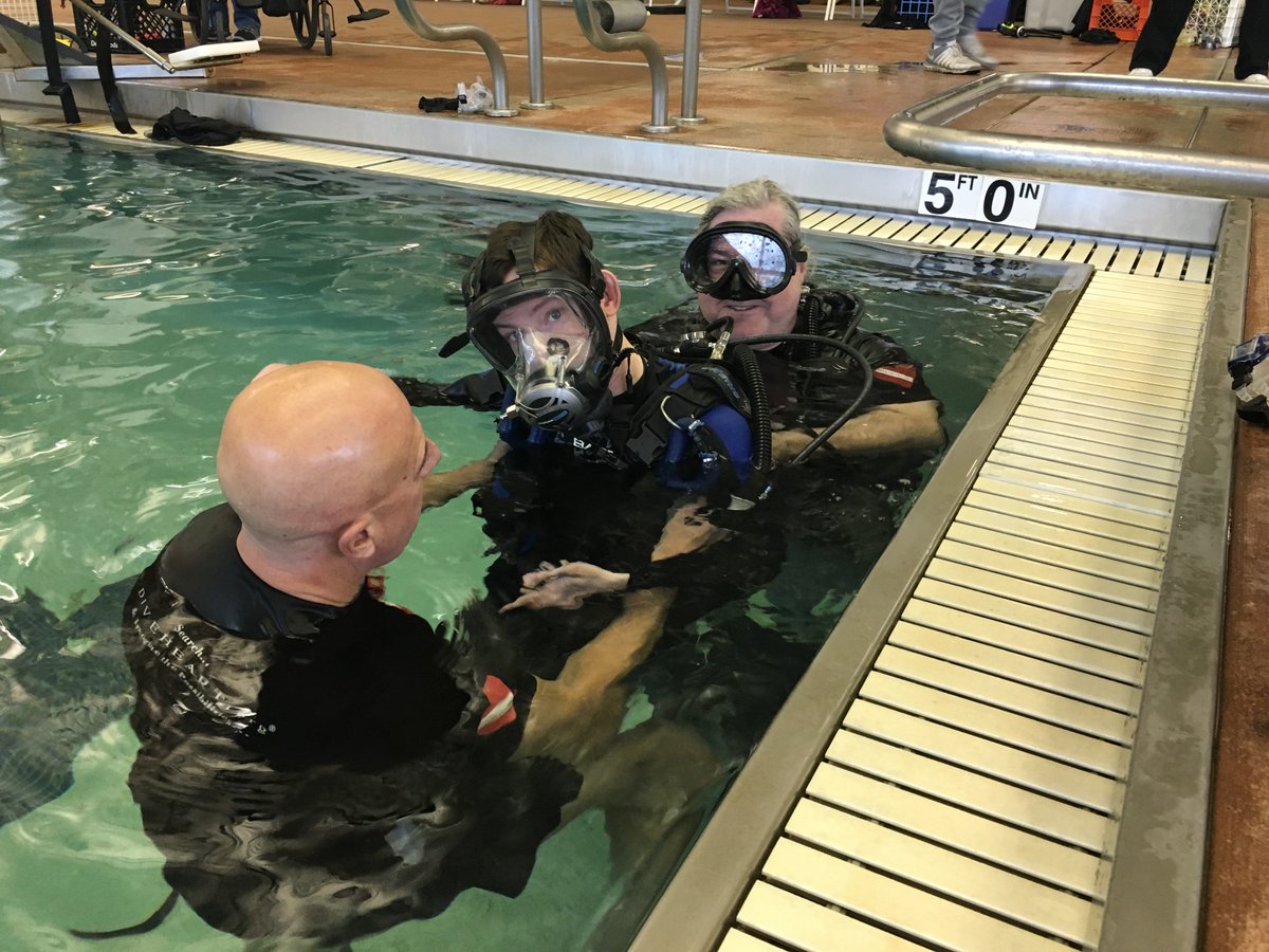 diveheart's tweet photo. Are you a therapist that needs continuing education credits? We offer a one hour Introduction to Adaptive Scuba Diving course that qualifies for CEUs! Contact Info@diveheart.org for more info.
#physicaltherapy #occupationaltherapy #recreationaltherapy #scubatherapy #therapist https://t.co/SZz59MdPKK