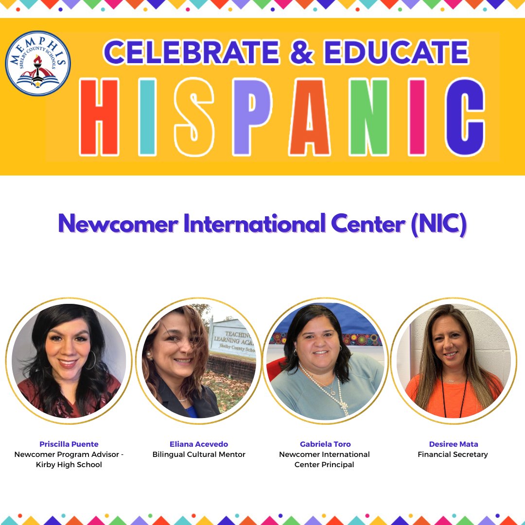 MSCSK12's tweet photo. Hola MSCS families! We're continuing to recognize our Hispanic/Latino school staff who serve our students and communities! 

Today we CELEBRATE the staff at Newcomer International Center (NIC)! #MSCSUnidos https://t.co/5KVkaDFErp