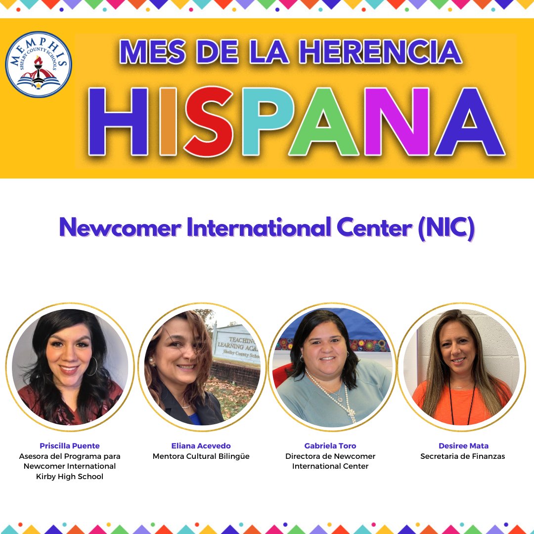 MSCSK12's tweet photo. Hola MSCS families! We're continuing to recognize our Hispanic/Latino school staff who serve our students and communities! 

Today we CELEBRATE the staff at Newcomer International Center (NIC)! #MSCSUnidos https://t.co/5KVkaDFErp