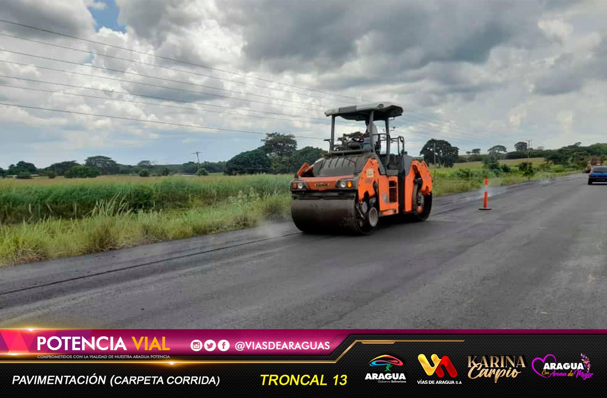 viasdearaguas's tweet photo. 🚧🦺📸 Aquí seguimos en la troncal 13 sector memo junto a @Gob_Guarico pavimentando, Gdora. @Soykarinacarpio garantizando un mejor tránsito a los productores agropecuarios de los 4 municipios del sur de Aragua.
#VenezuelaProductiva
@NicolasMaduro @VTVcanal8 @josemvasquez https://t.co/qGSwCyF05z
