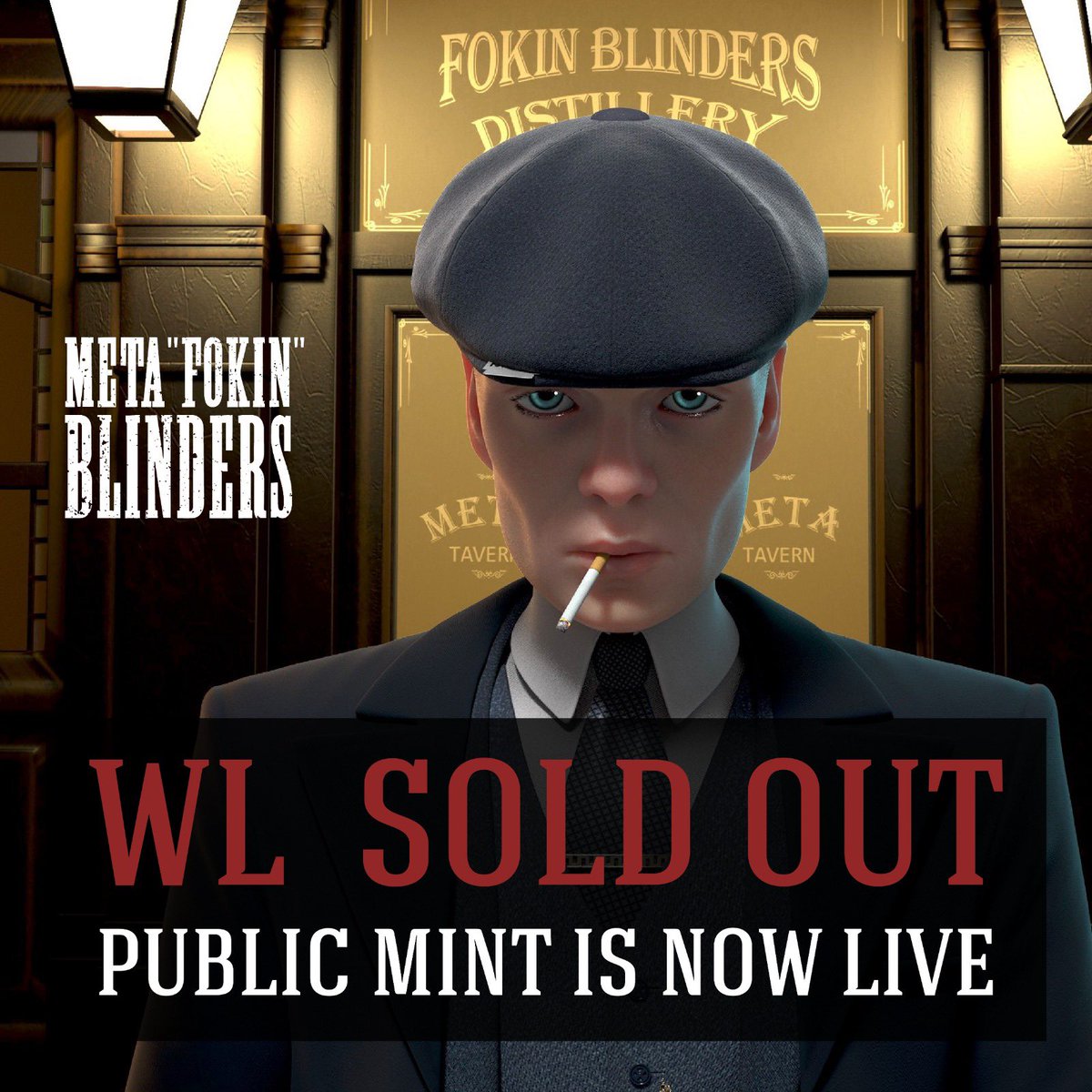 ✅ WL MINT SOLD OUT ✅

🚀 PUBLIC MINT IS LIVE

👇🏻 Get your Blinders now before it’s too late

⏰ mfb.lagaleriedesnft.com

#DontFokWithTheBlinders