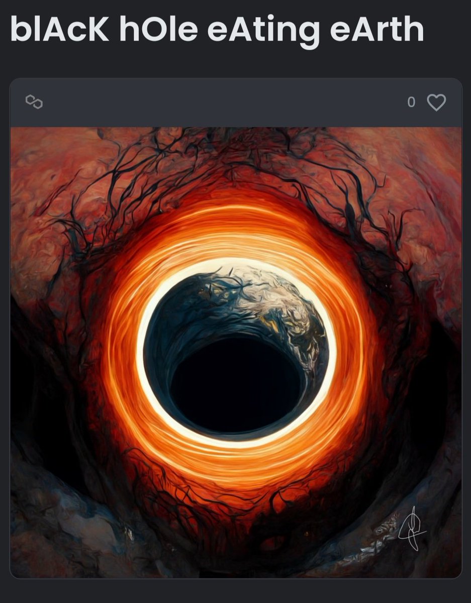 D_d31l's tweet photo. New NFT dropped!!!
.
https://t.co/Zok9mzTdO7
.
.
.
.
.
.
.
.
#nft #crypto #metaverse #mint #meta #blackhole #eat #earth #cosmic #space #art #defi #web3 #etherum #Polygon #NFTdrops https://t.co/lDs53GZZ1S